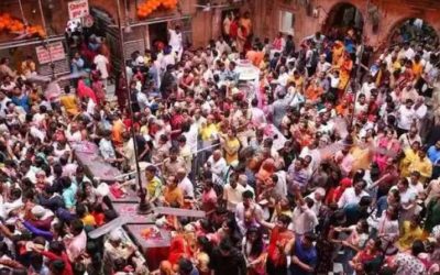 वृंदावन में ऊर्जा मंत्री का विरोध: बांके बिहारी मंदिर में लगे पर्दे, नहीं हो सके दर्शन