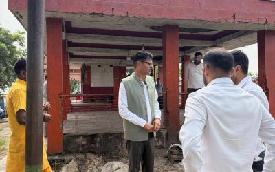 वित्त मंत्री ओ.पी.चौधरी ने किया गजमार पहाड़ के सौंदर्यीकरण कार्यों का निरीक्षण