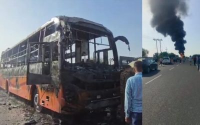 जैसलमेर: चलती बस में आग लगने से करीब 15 लोगों की मौत, 25 झुलसे