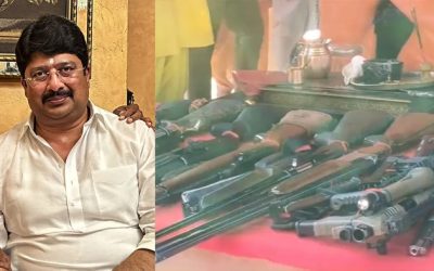 राजा भैया ने किया शस्त्र पूजन, दिखा 200 से ज्यादा हथियारों का जखीरा