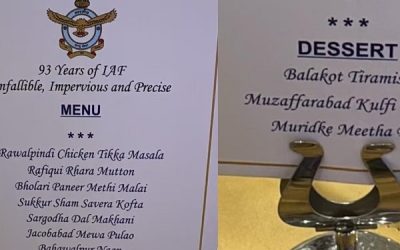 भारतीय वायुसेना दिवस का डिनर पार्टी मेन्यू सोशल मीडिया पर छाया, पाकिस्तान को लग जाएगी मिर्ची