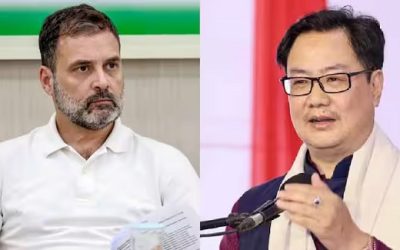 राहुल गांधी पर जमकर बरसे किरेन रिजिजू, बोले- भारत विरोधी बयान देने वाले पहले नेता हैं