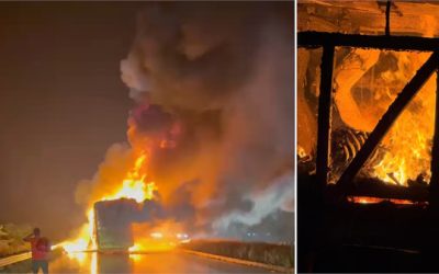 हैदराबाद-बेंगलुरु हाईवे पर भीषण हादसा, बाइक से टक्कर के बाद बस में लगी आग, 11 लोगों की मौत